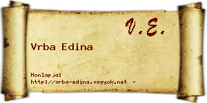 Vrba Edina névjegykártya