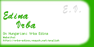edina vrba business card